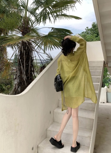 Actual shot ~ 2024 summer new style French style gentle and sweet seaside vacation sun protection long shirt