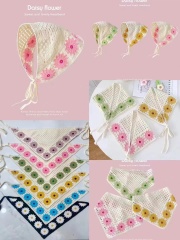 French Retro Knitted Fashionable Cute Lace Headband for Women Outdoors, Sweet and Charming, Literary Style Hair Band with Trendy Trend