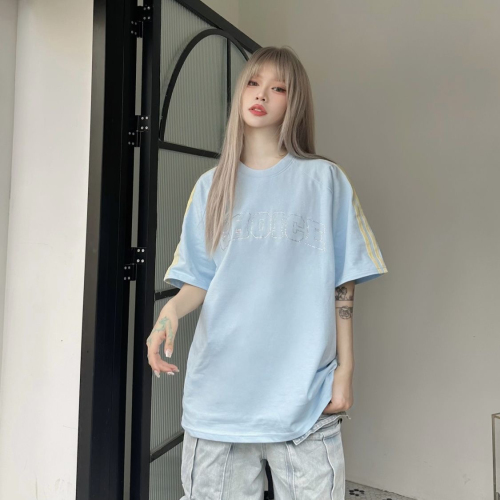 Hot diamond pure cotton 200g combed tight short-sleeved t-shirt for women