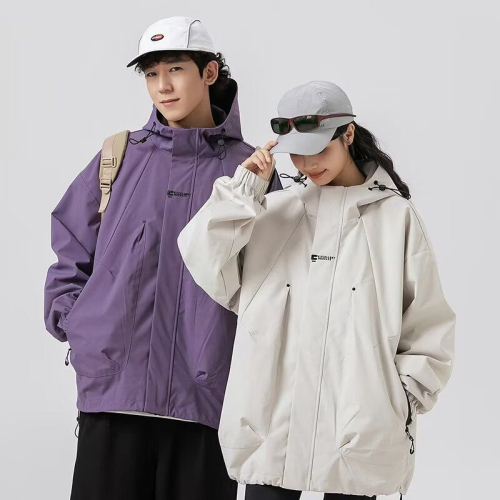 Outdoor mountaineering windproof and waterproof American outdoor hooded loose couple jacket high-end all-match jacket