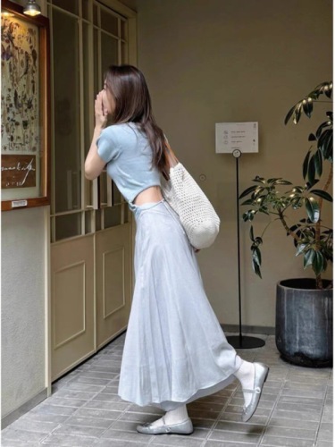 Two-piece trouser skirt suit/temperament goddess style light and mature style skirt trousers, high-end white moonlight high-waisted culottes