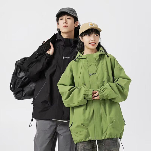 Outdoor mountaineering windproof and waterproof American outdoor hooded loose couple jacket high-end all-match jacket