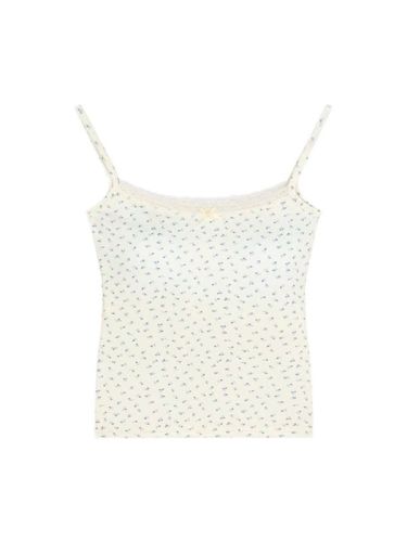 40 count cotton lace floral camisole with breast pads, bow knot, floral camisole, beauty back top