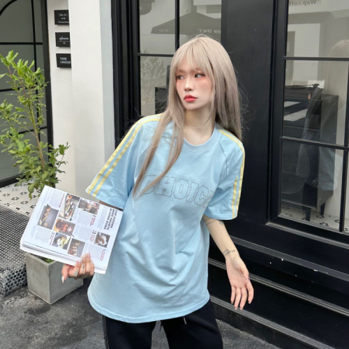 Hot diamond pure cotton 200g combed tight short-sleeved t-shirt for women