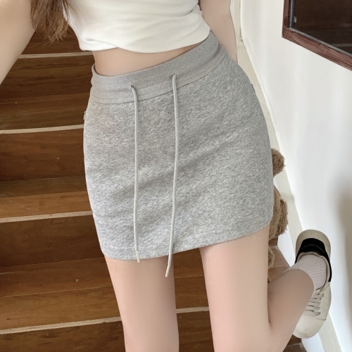 Actual shot of pure cotton Chinese cotton 310g with lining 2024 summer skirt for women to slim down