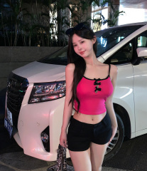 實拍~甜辣蝴蝶結外穿吊帶背心女純欲短款上衣帶胸墊