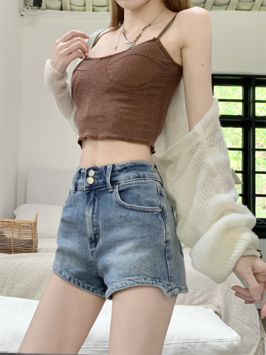 Real shot ~ old retro jeans, American hottie wide-legged A-line shorts, sexy hot pants