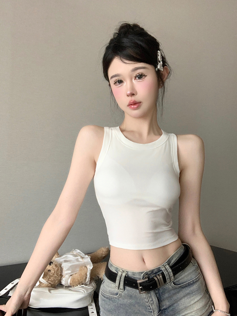 已出貨美式辣妹露背運動吊帶心女夏季內搭外穿短款美背無袖上衣