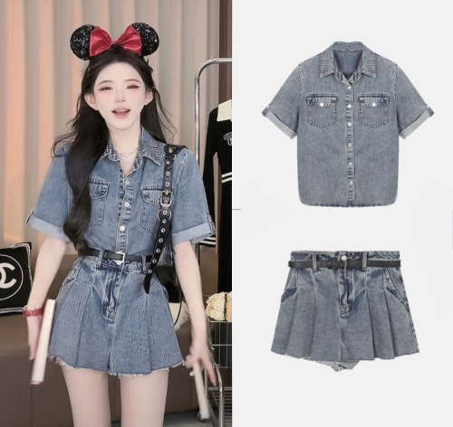 My heart beats denim suit Qianxun carefully selected denim suit