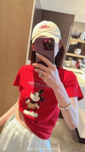 M.TWO Korean cartoon print short-sleeved T-shirt bottoming shirt for women 24 summer versatile short-sleeved tops