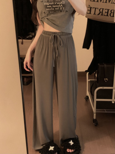 Real shots and real prices ~ Ice silk wide-leg pants  summer new style cool pants with drapey straight casual pants