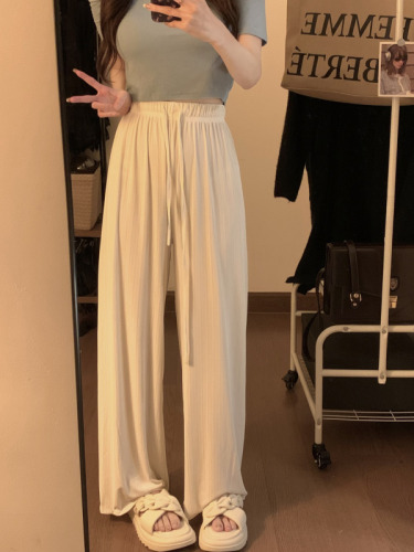 Real shots and real prices ~ Ice silk wide-leg pants  summer new style cool pants with drapey straight casual pants