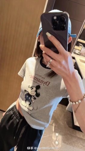 M.TWO Korean cartoon print short-sleeved T-shirt bottoming shirt for women 24 summer versatile short-sleeved tops