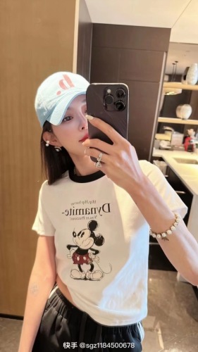 M.TWO Korean cartoon print short-sleeved T-shirt bottoming shirt for women 24 summer versatile short-sleeved tops