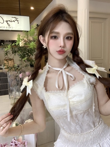 Real shot of lace vest suspender women's inner wear design niche pure desire beautiful back strap sleeveless top