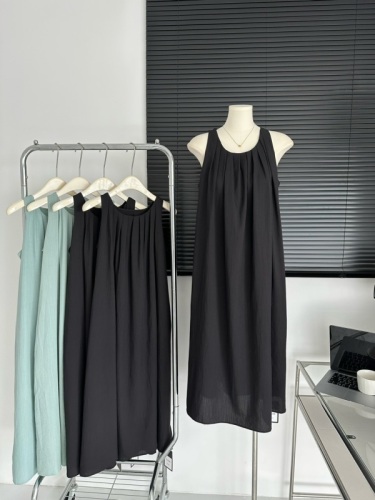 dressholic design backless cool dress women's  summer new long skirt minimalist French niche skirt