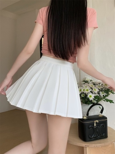 Real shot!  2024 new summer Korean version of the hundred-skirt skirt for women, a-line skirt, stylish age-reducing high-waisted short skirt for small people