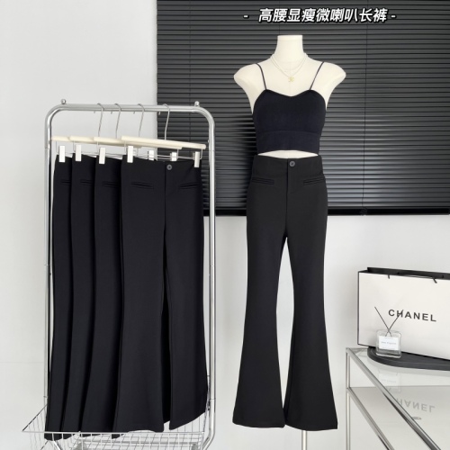 IN MIMIFACE black micro-flare pants women's design niche spring and summer new slim high-waist hot girl trousers