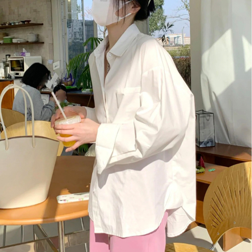 韩国白色衬衫女设计感独特小众早春chic上衣法式初春别致漂亮衬衣
