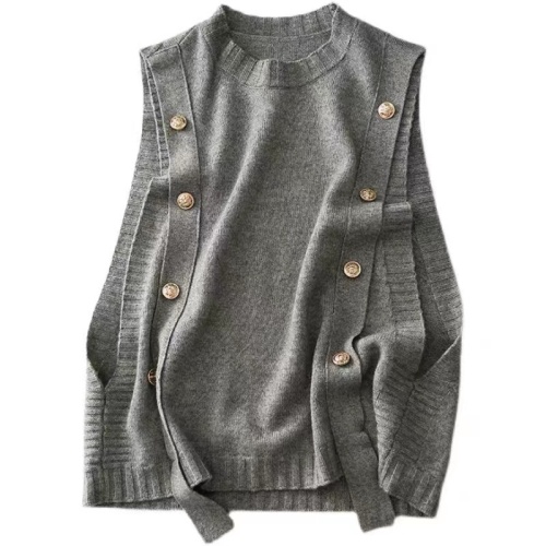 Casual fashionable knitted vest 2023 spring and autumn western style Internet celebrity temperament slimming age-reducing knitted vest top trend