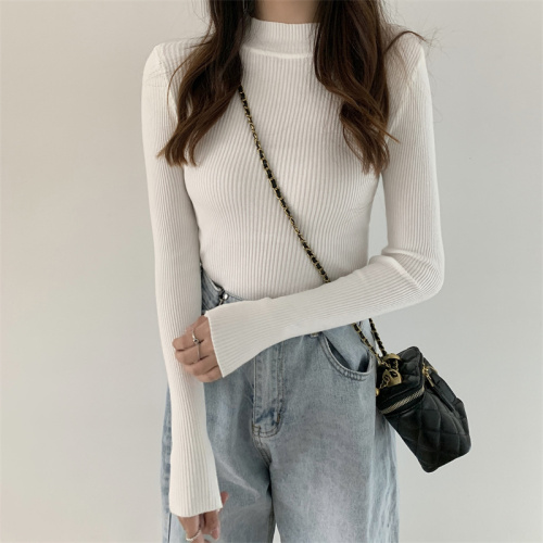 Autumn and winter new style half turtleneck slim fit inner shirt fashionable long-sleeved sweater bottoming shirt