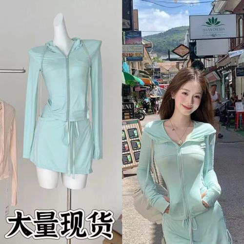 NIMOWANG green sun protection clothing suit for women summer 2024 new style super good-looking slim and light sun protection clothing jacket