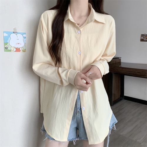 Real photos and real prices. Gentle style shirt for women. Korean style niche design white long-sleeved shirt top jacket.