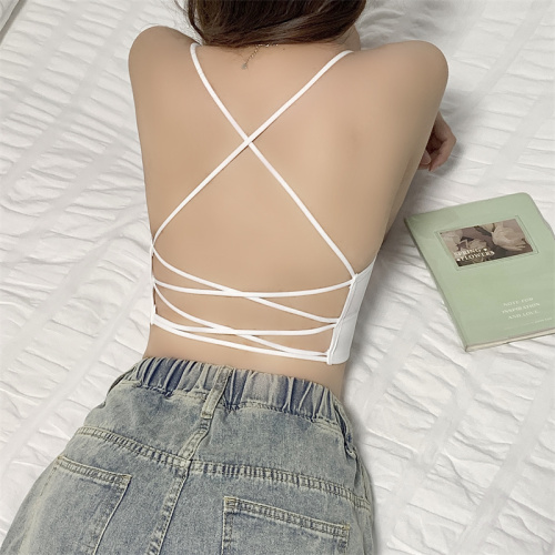Pure desire cross small camisole for inner wear and outer wear trendy internet celebrity beautiful back tube top sexy hot girl top