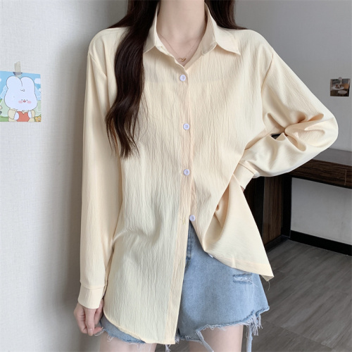 Real photos and real prices. Gentle style shirt for women. Korean style niche design white long-sleeved shirt top jacket.