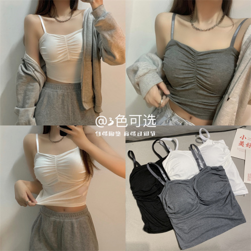 Unreduced camisole, chest-wrapping suit, inner-body suit with breast pads, all-in-one back-beautiful underwear, outer layer, bottoming top