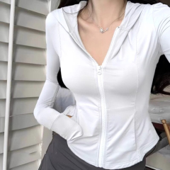 Capri Fit Slimming Sheer Sporty Sun Protection Top for Women - Summer Lightweight Breathable Long Sleeve Yoga Jacket