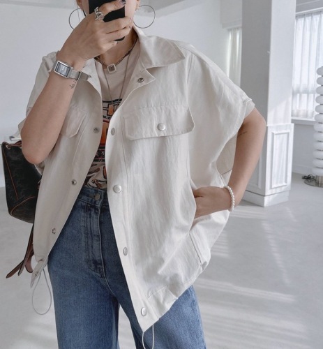 Korean chic retro design niche work vest jacket for women