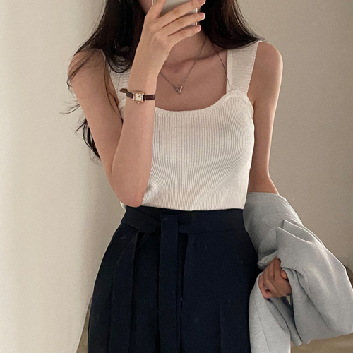 Real price Korean chic versatile knitted camisole top for women