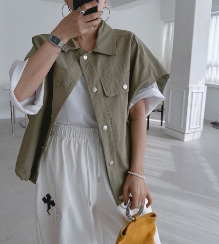 Korean chic retro design niche work vest jacket for women