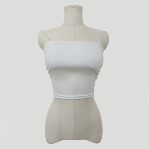 Real price Korean vest with breast pads and pleated slimming summer ice silk inner and outer suspender top for women