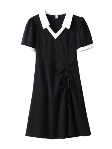 polo领连衣裙女夏2024新款小个子法式收腰显瘦气质感高级感短袖