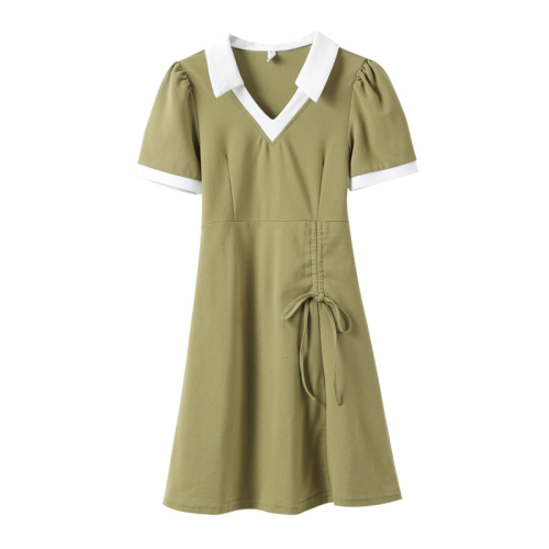 polo领连衣裙女夏2024新款小个子法式收腰显瘦气质感高级感短袖