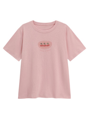 气质粉色别致短袖T恤春季2024新款少女系时尚减龄设计感上衣ins潮