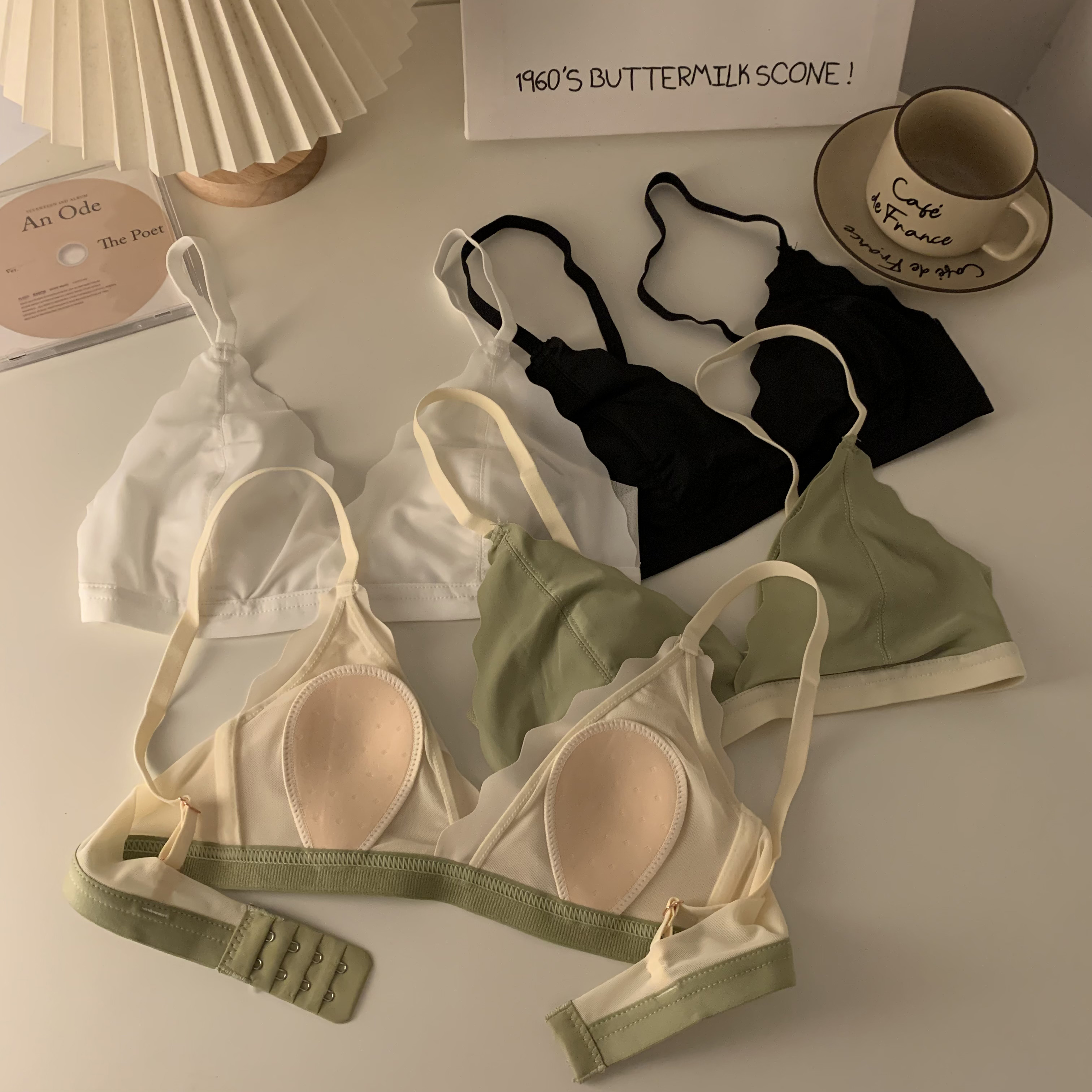 實拍日系性感薄款聚攏無鋼圈文胸少女胸罩收副乳內衣