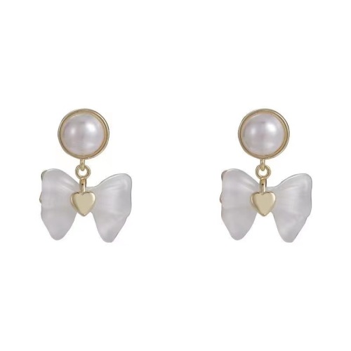 925 silver needle light luxury niche high-end bow earrings women's ins fashion versatile temperament internet celebrity earrings earrings jewelry