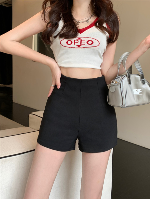 Real shot and real price casual leggings for women, high waist, versatile solid color basic shorts, hot pants with missing bottoms