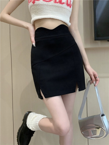 Real shot and real price black hot girl skirt female new skirt short skirt tight sexy high waist slim hip culottes