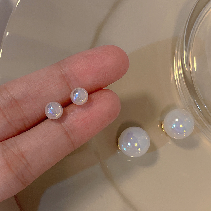 S925銀針輕奢小眾雙珍珠耳釘女簡約高級感後戴式耳環網紅耳飾
