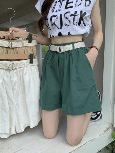 Actual shot and real price summer new high-waist slim casual versatile shorts loose outer wear overalls wide-leg pants five-quarter pants
