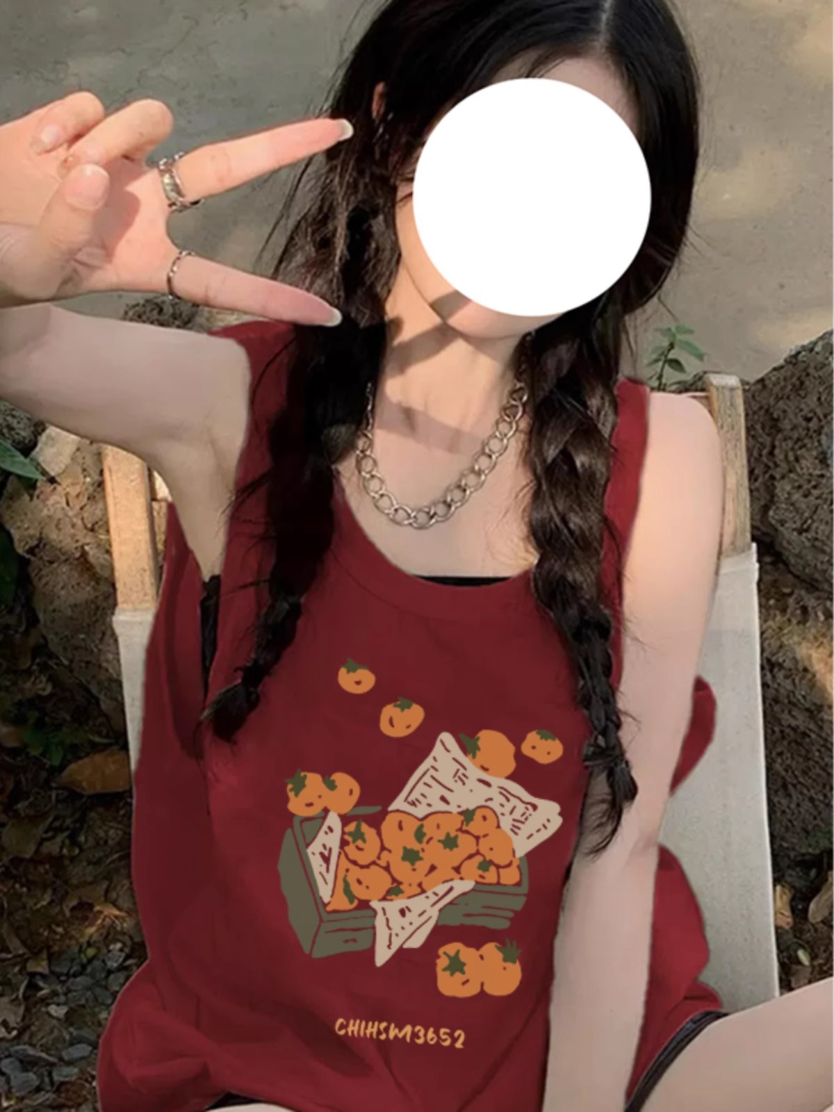 精梳純棉超好看酒紅色無袖背心女夏美式小眾寬鬆上衣