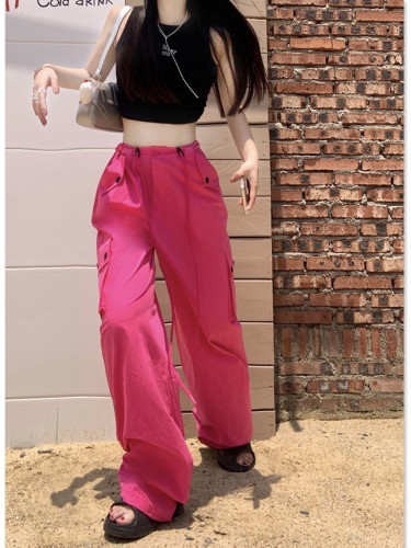 Real shot of overalls, summer loose wide-leg pants, sweet and cool high-waisted leggings, casual pants