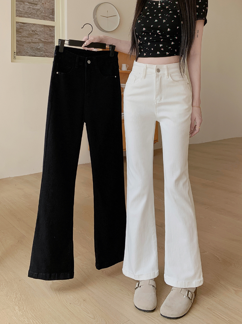Actual shot #New loose straight jeans women's design nine-point cigarette pipe long pants