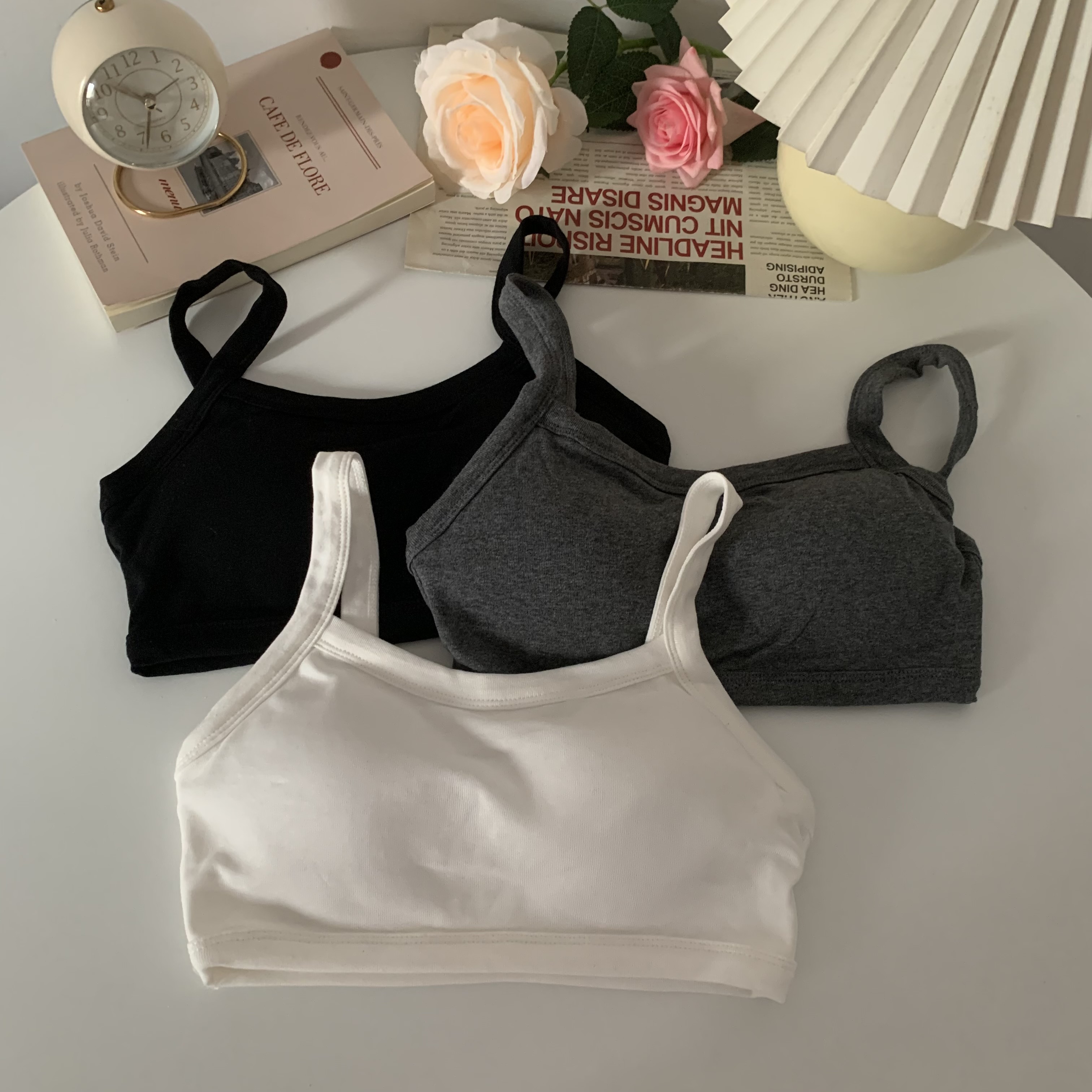 Real shot of slingback vest bra, sports anti-exposure inner layer, outer layer, beautiful back underwear