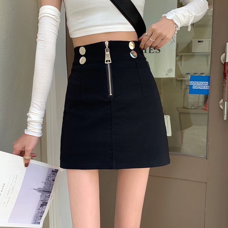 Actual shot and real price 2022 spring and summer new style high waist and hip slimming black skirt super A short skirt