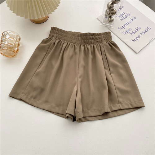 Actual shot and real price Korean style loose casual shorts for women elastic waist suit fabric drape slimming hot pants